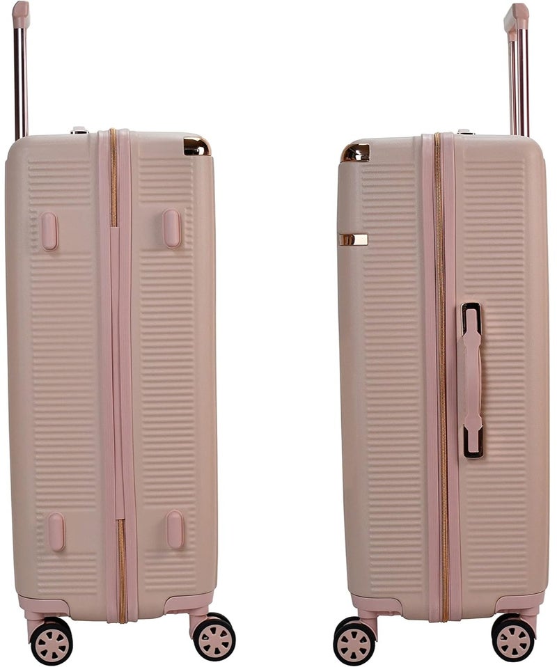 SENATOR Hard Case Large Checked Luggage Trolley For Unisex ABS Lightweight 4 Double Wheeled Suitcase With Built In TSA Type Lock A5123 Milk Pink - Image 3